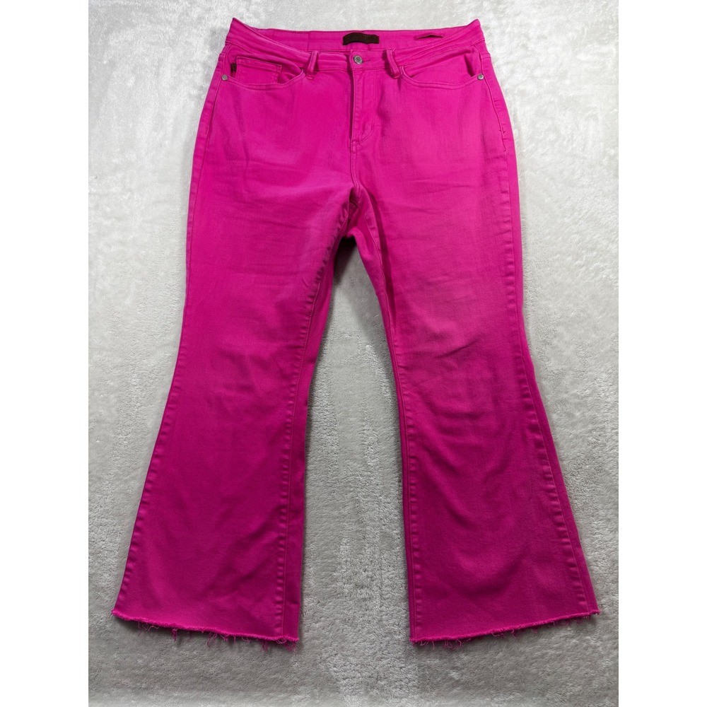 Judy Blue Womens JB88618 C Garment Dyed Pink Flare Jeans 14W Meas: 34x26.5